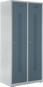 Garderobenspind, Drehriegelschloss, 1700 x 800 x 500 mm, grau/blaugrau