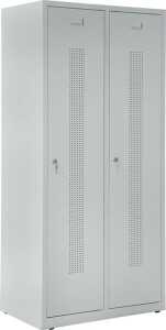 Garderobenspind, Zylinderschloss, 1700 x 800 x 500 mm, grau/grau