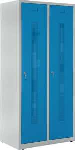 Garderobenspind, Zylinderschloss, 1700 x 800 x 500 mm, grau/blau