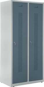 Garderobenspind, Zylinderschloss, 1700 x 800 x 500 mm, grau/blaugrau