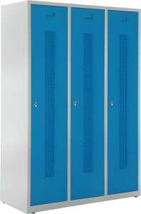 Garderobenspind, Drehriegelschloss, 1700 x 1185 x 500 mm, grau/blau