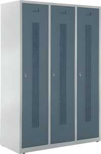 Garderobenspind, Drehriegelschloss, 1700 x 1185 x 500 mm grau/blaugrau