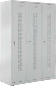 Garderobenspind, Zylinderschloss, 1700 x 1185 x 500 mm, grau/grau