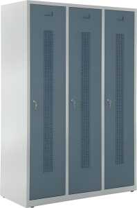 Garderobenspind, Zylinderschloss, 1700 x 1185 x 500 mm, grau/blaugrau