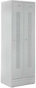 Garderobenspind, Sockel, Riegelschl, 1800 x 590 x 500 mm, grau/grau