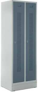 Garderobenspind, Sockel, Riegelschl, 1800 x 590 x 500 mm grau/blaugrau