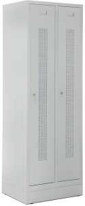 Garderobenspind, Sockel, Zylinderschl 1800 x 590 x 500 mm, grau/grau