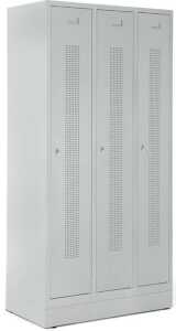 Garderobenspind, Sockel, Riegelschl, 1800 x 870 x 500 mm, grau/grau