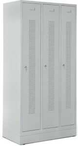 Garderobenspind, Sockel, Zylinderschl 1800 x 870 x 500 mm, grau/grau