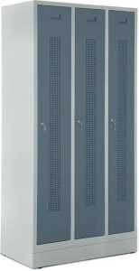 Garderobenspind, Sockel Zylinderschl 1800 x 870 x 500 mm grau/blaugrau