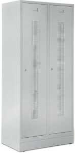 Garderobenspind, Sockel, Riegelschl, 1800 x 800 x 500 mm, grau/grau