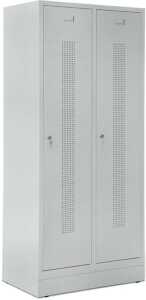 Garderobenspind, Sockel, Zylinderschl 1800 x 800 x 500 mm, grau/grau