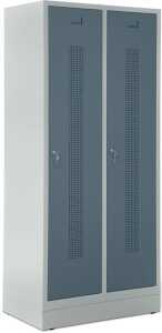 Garderobenspind, Sockel Zylinderschl 1800 x 800 x 500 mm grau/blaugrau