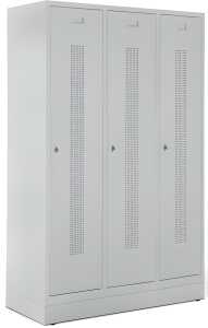 Garderobenspind, Sockel, Riegelschl, 1800 x 1185 x 500 mm, grau/grau
