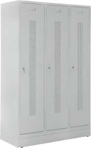 Garderobenspind, Sockel, Zylinderschl 1800 x 1185 x 500 mm, grau/grau
