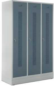 Garderobenspind Sockel Zylinderschl 1800 x 1185 x 500 mm grau/blaugrau