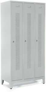 Garderobenspind, Füße, Riegelschl, 1800 x 870 x 500 mm, grau/grau