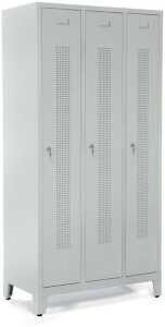 Garderobenspind, Füße, Zylinderschl 1800 x 870 x 500 mm, grau/grau