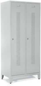 Garderobenspind, Füße, Riegelschl, 1800 x 800 x 500 mm, grau/grau