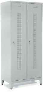 Garderobenspind, Füße, Zylinderschl 1800 x 800 x 500 mm, grau/grau