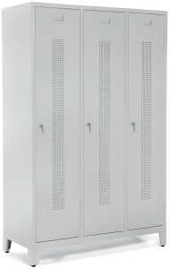 Garderobenspind, Füße, Zylinderschl 1800 x 1185 x 500 mm grau/grau