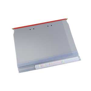 3-Deckel-Planettentasche 1 Klemmleiste, grau/rot