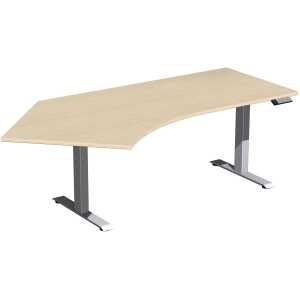 Elektro-Hubtisch Elevate Basic, 135° links, 2166 mm, ahorn/silber