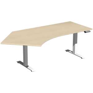 Elektro-Hubtisch Elevate Basic, 135° links, 2166 mm, ahorn/weiß