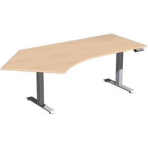 Elektro-Hubtisch Elevate Basic, 135° links, 2166 mm, buche/silber