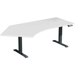 Elektro-Hubtisch Elevate Basic, 135° links 2166 mm lichtgrau/anthrazit