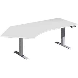Elektro-Hubtisch Elevate Basic, 135° links, 2166 mm, lichtgrau/silber