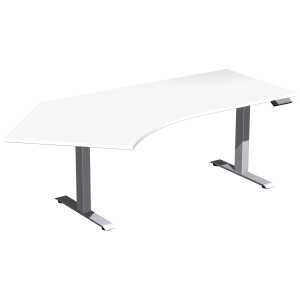 Elektro-Hubtisch Elevate Basic, 135° links, 2166 mm, weiß/silber