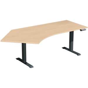 Elektro-Hubtisch Elevate Basic, 135° rechts, 2166 mm, buche/anthrazit