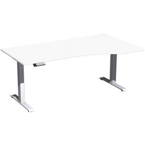 Elektro-Hubtisch Elevate Basic, rechts 1000 x 1800 mm, weiß/silber