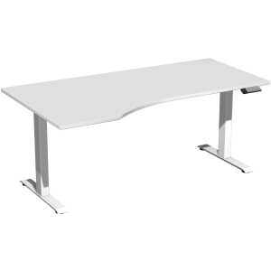 Elektro-Hubtisch Elevate Basic, links 1000 x 1800 mm, lichtgrau/weiß