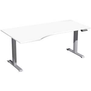 Elektro-Hubtisch Elevate Basic, links 1000 x 1800 mm, weiß/silber