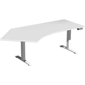 Elektro-Hubtisch Elevate Plus, 135° li 1130 x 2166 mm, lichtgrau/weiß