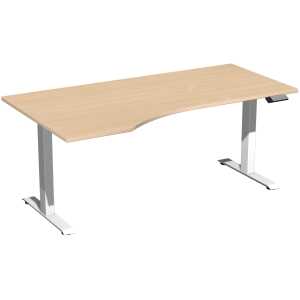 Elektro-Hubtisch Elevate Plus, links 1000 x 1800 mm, buche/weiß