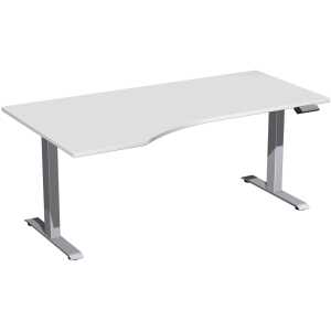 Elektro-Hubtisch Elevate Plus, links 1000 x 1800 mm, lichtgrau/silber