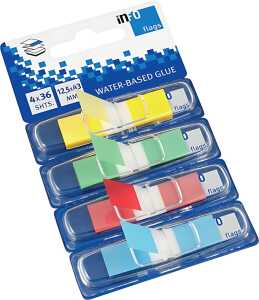 Index Haftstreifen, 4x36 Bl. Trsp. mit Farbrand