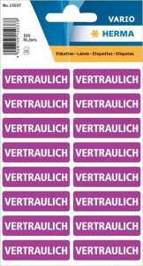 Textetiketten Vertraulich 20 Blatt = 1 Pack VE = 1 Karton = 5 Packung
