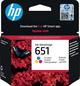 Tintenpatrone 651, für HP-Drucker, ca. 300 Seiten, C/M/Y