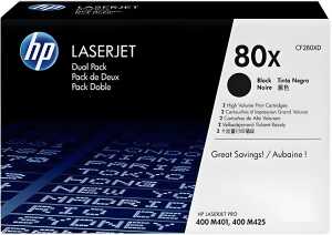 HP Toner Originalzubehör 80X ca. 2 x 6.900 Seiten schwarz 2 St./Pack.
