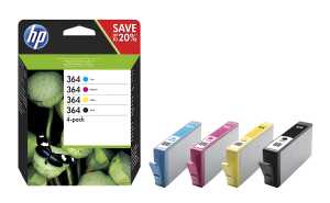 Multipack Tintenpatronen 364, für HP Drucker, 1 BK/C/M/Y