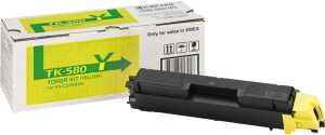 Toner-Kit TK-580Y, für Kyocera Drucker, ca. 2.800 Seiten, gelb