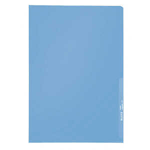 Sichthülle, A4, blau, PP-Folie, 13 my, genarbt, oben/rechts offen