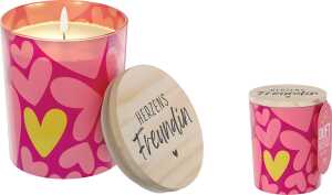 Duftkerze im Glas Motiv Herzen