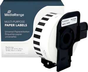 Papieretikett kompati Brother DK-22210 29 mm x 30.48m schwarz auf weiß