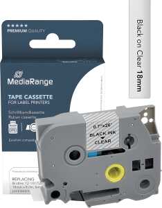 Schriftband zu Brother TZe-141, 18 mm, Länge: 8 m, schwarz auf transp