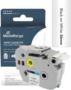 Schriftband zu Brother TZe-261, 36 mm, Länge: 8 m, schwarz auf weiß